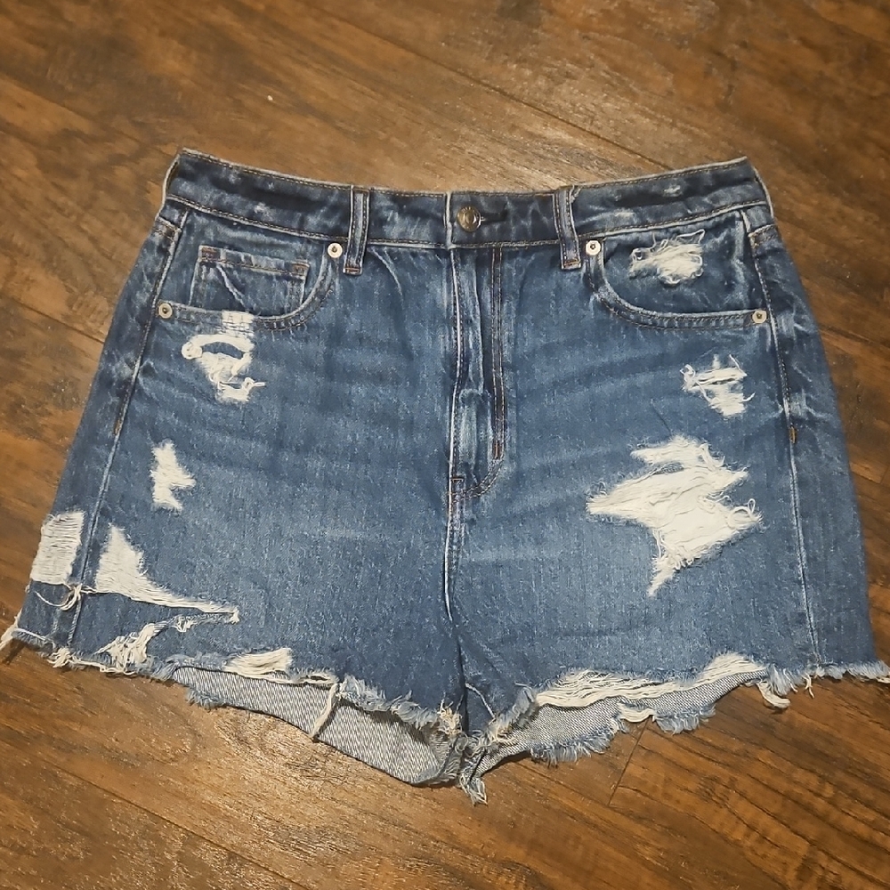American Eagle Outfitters Blue High-Waisted Jean Shorts